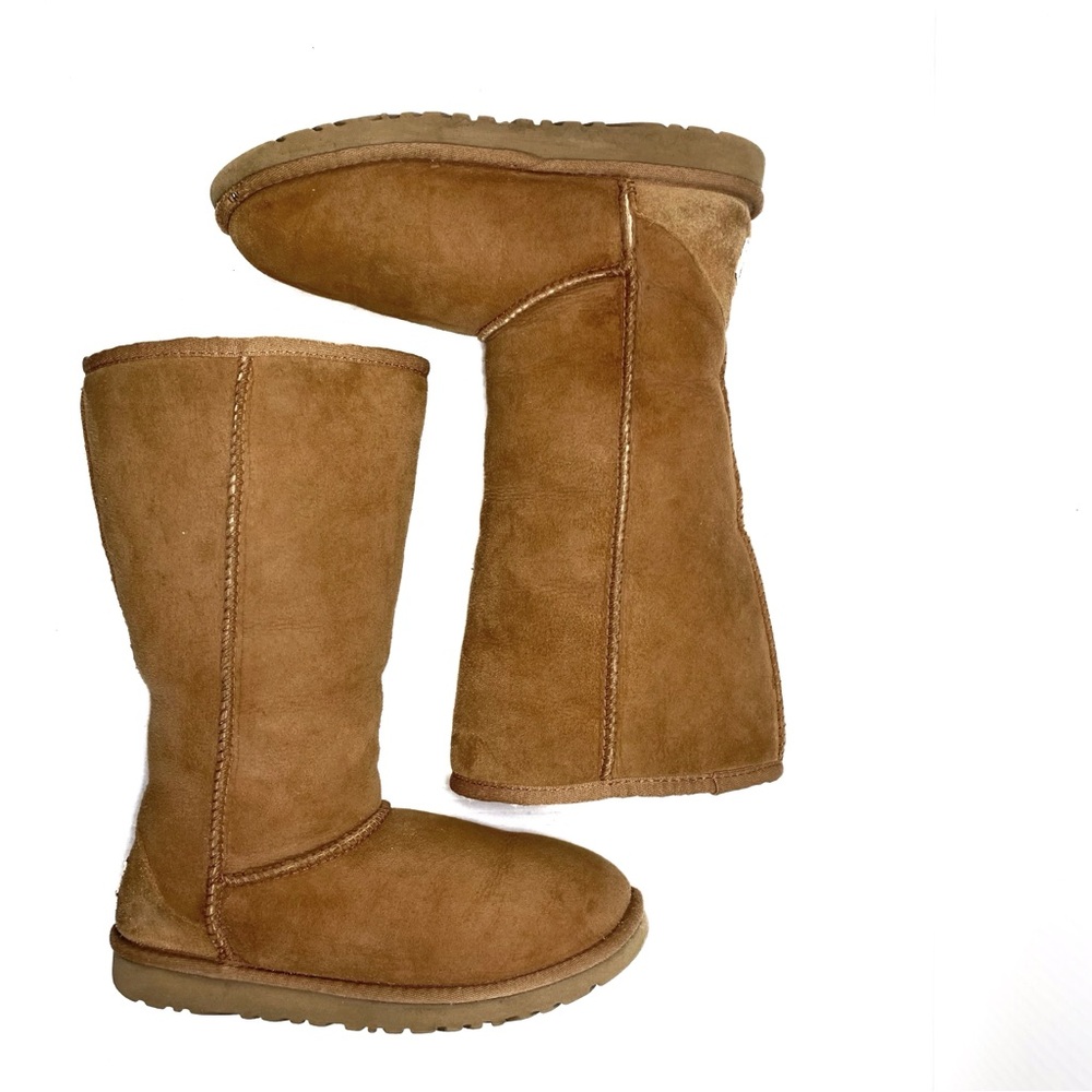 UGG Classic Tan Suede Boots - Picture 2 of 9